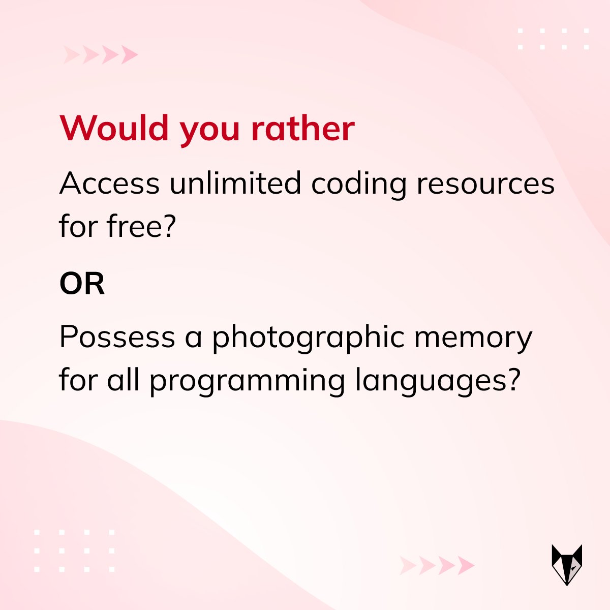 NickelfoxTech's tweet image. If you as a developer are caught in these mind-boggling dilemmas, what would you choose? 🤔

#DevelopersLife #TechChallenges #DeveloperMeme