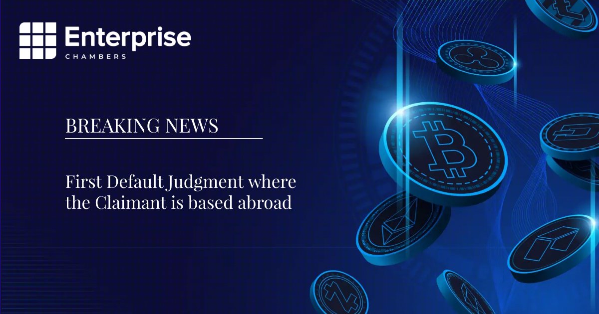 Celso De Azevedo and Joanna Bailey of Giambrone Law have successfully obtained a ground-breaking default judgment in a matter involving crypto currency fraud which enables assistance to foreign victims where there is a connection to England and Wales.

enterprisechambers.com/news-and-event…