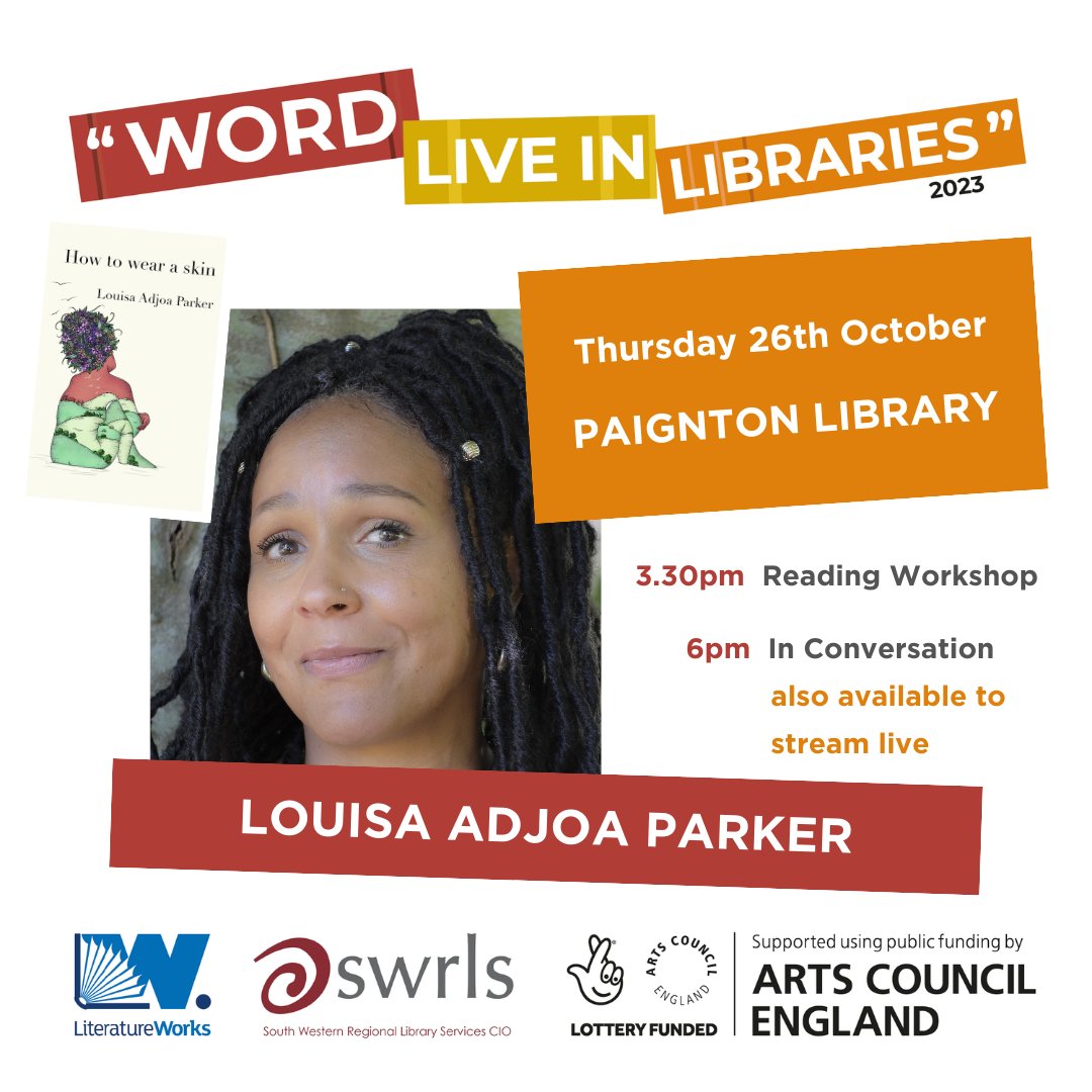 LitWorks's tweet photo. Next Thursday, @LouisaAdjoa will be at @PaigntonLibrary for two events:
3.30pm Reading Workshop
6pm In Conversation (also available to stream live)
Book your ‘pay what you can’ tickets now: https://t.co/BNnkQUDwgr
Part #WordLiveInLibraries (@SWLRSInfo)
#BlackHistoryMonth https://t.co/leiROkOuQ7