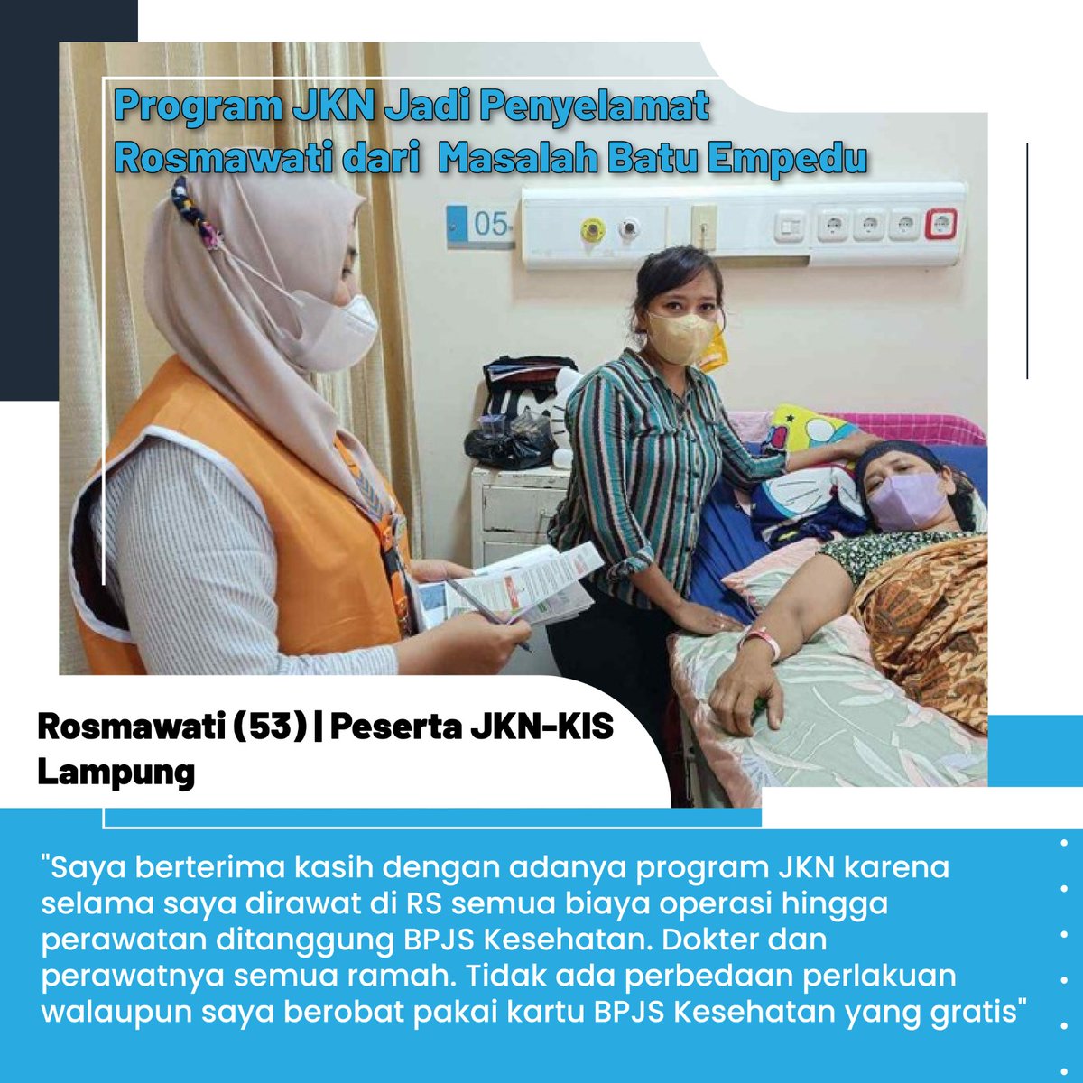 Tuh kan ada testimoni lagi dari peserta BPJS Kesehatan yang merasa terbantu dgn adanya program JKN. Jd jgn ragu lagi seperti Rosmawati ini...