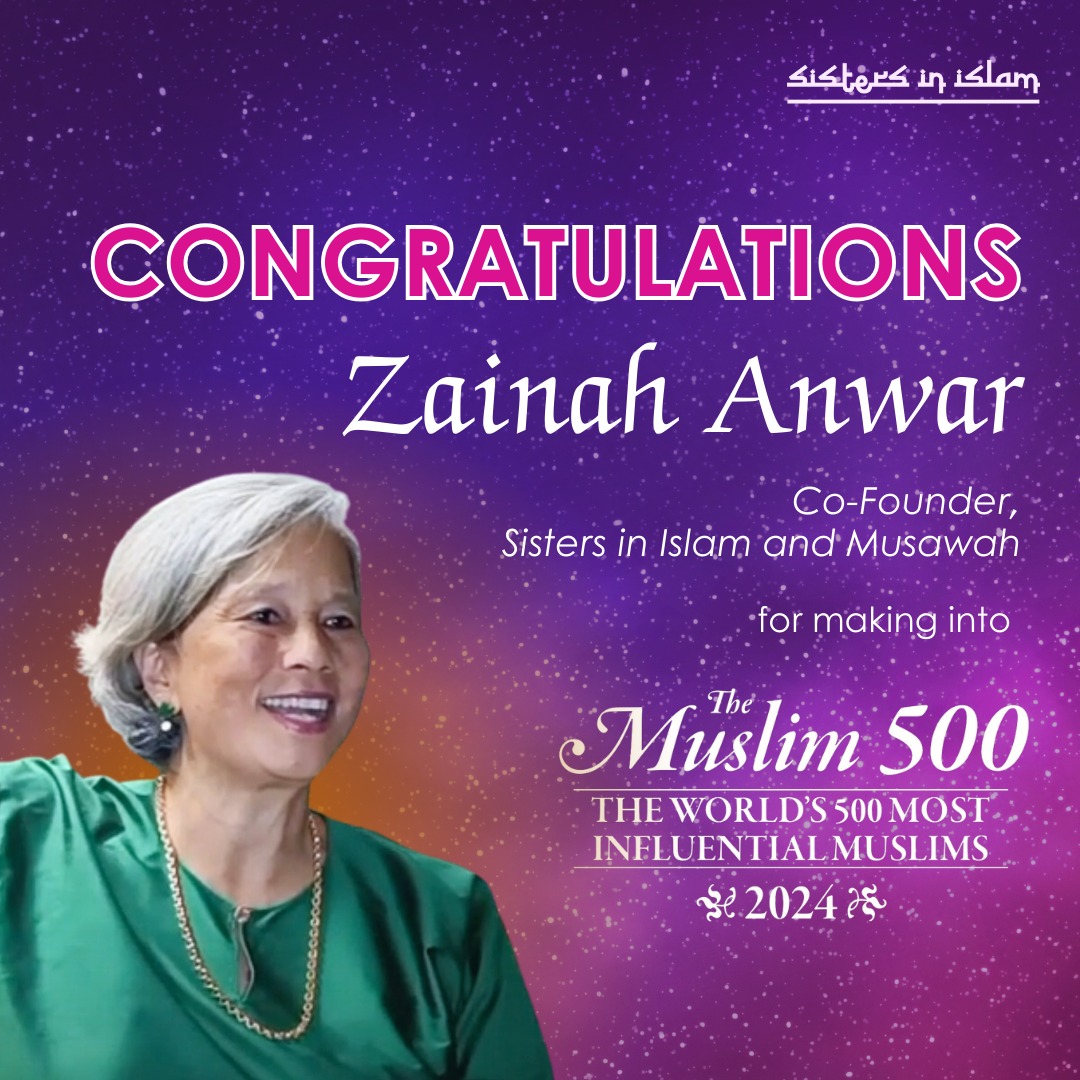 SISForumMY's tweet photo. Congratulations to Zainah Anwar, Co-Founder of Sisters in Islam and Musawah for making into the Muslim 500: The World’s 500 Most Influential Muslims 2024! https://t.co/cdPZ04EqaD