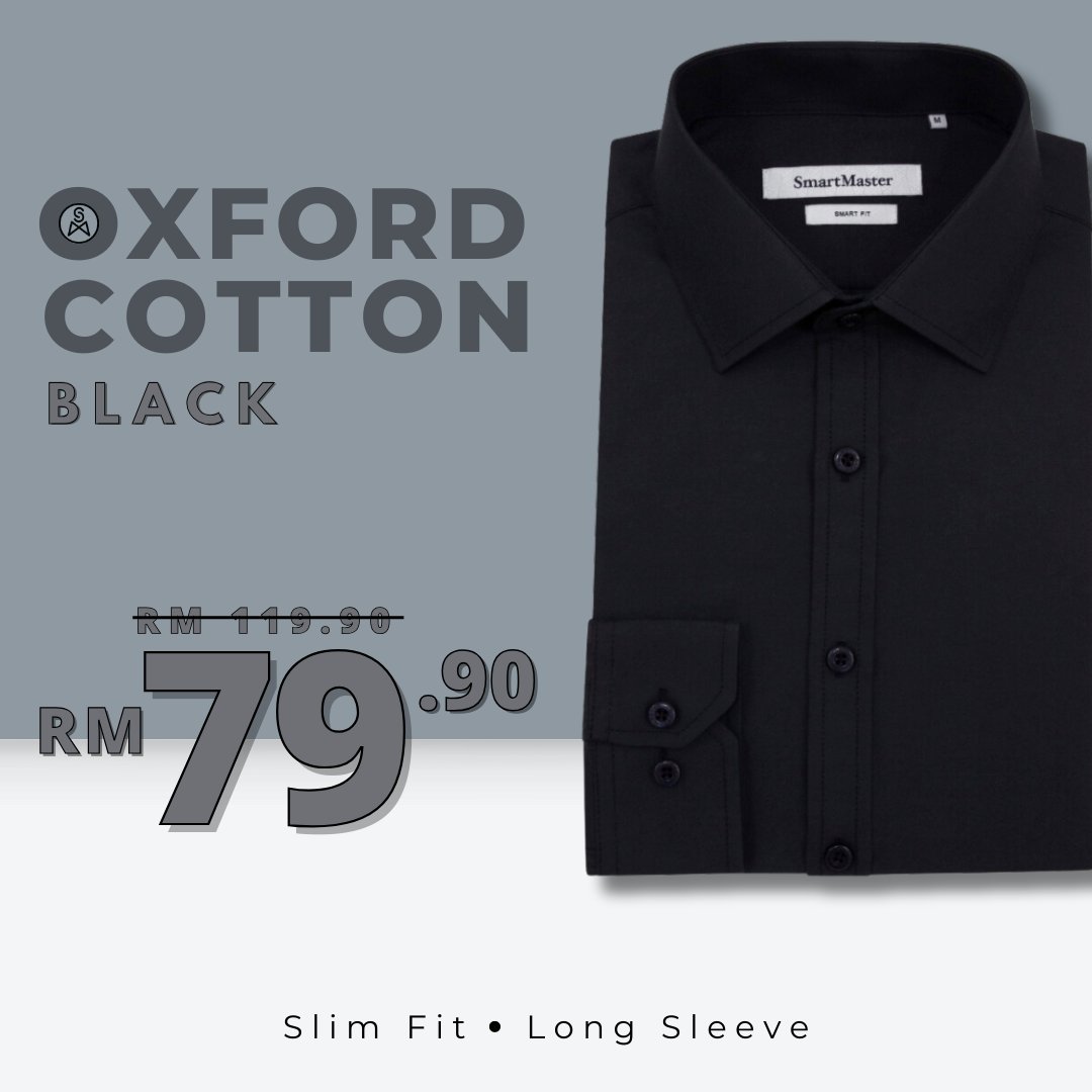 SmartMasterMY's tweet photo. SmartMaster Oxford Cotton Slim Fit Shirt (Black)
 .
 💥CUTTING
 Slim Fit 🔥
 .
 💥SLEEVE
 Long Sleeve 🔥
 .
 💥MATERIAL
 Cotton Oxford 🔥
 .
 💥SKU
 0324-1038-40 (Black) 🔥
 .
 💥PRICE:
 RM79.90 🔥
 .
 Visit our website https://t.co/nY5sewMMF1 https://t.co/ciuYi0Kf97