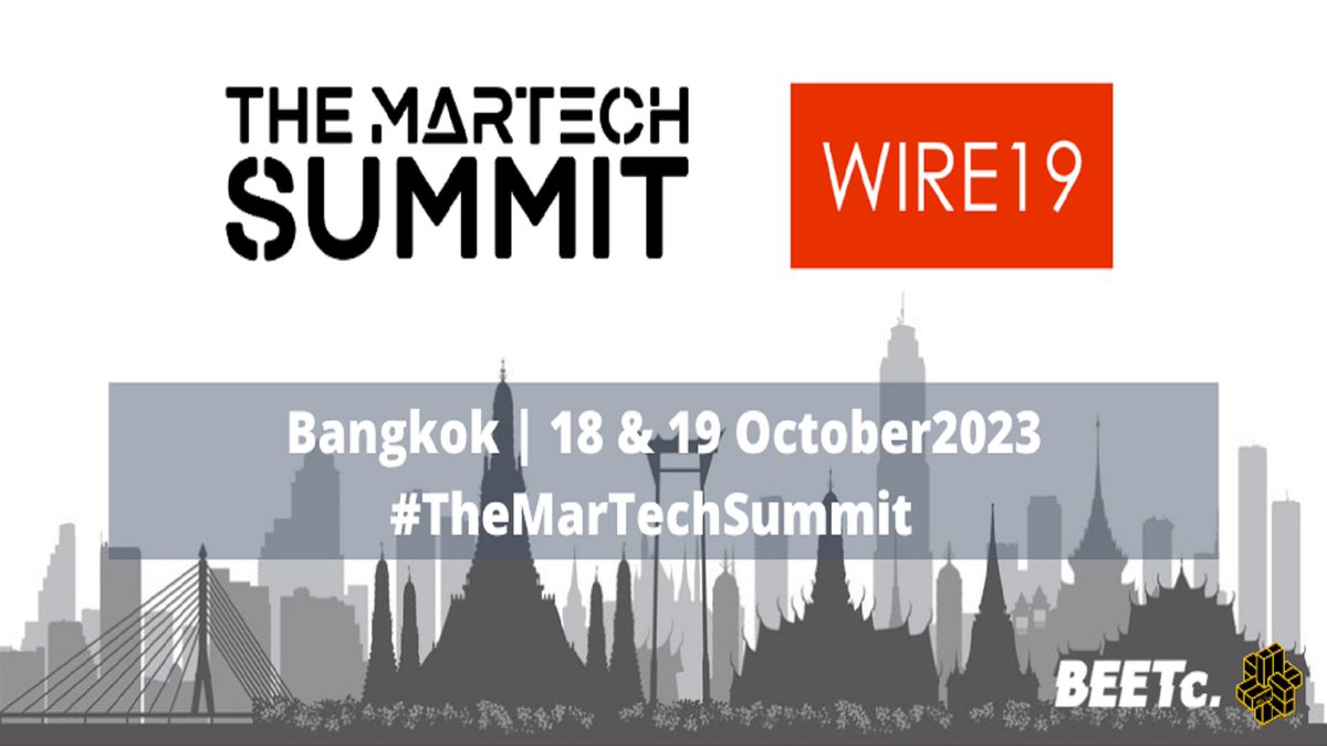 Join the MarTech Summit Bangkok to explore the power of marketing and tech and listen to top-notch speakers, gaining invaluable insights for a successful future.

Register now: themartechsummit.com/bangkok 

#MarketingTechnology #DigitalMarketingStrategy  #TheMarTechSummit