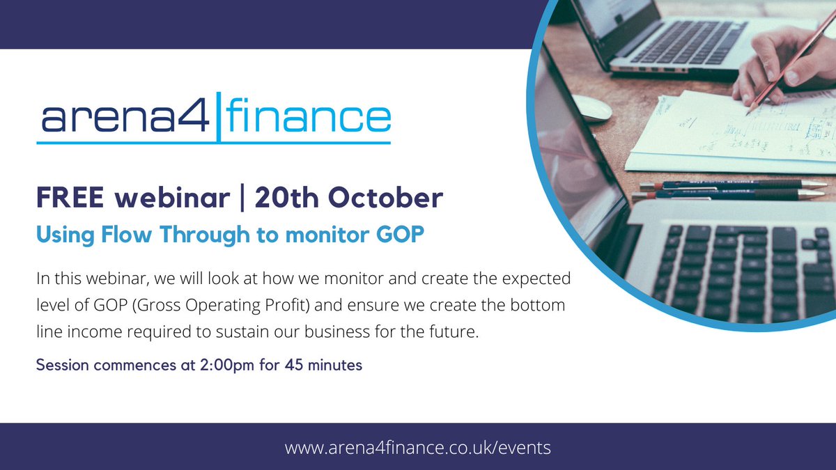 💻 FREE FRIDAY WEBINAR 💻
Ideal for #Hospitality, #Revenue Managers and #Hotel accounting teams and is part of our monthly series of free webinars aimed at all those seeking to learn more about #hospitalityfinance. Join us this Friday: arena4finance.co.uk/events
#finance4hospitality