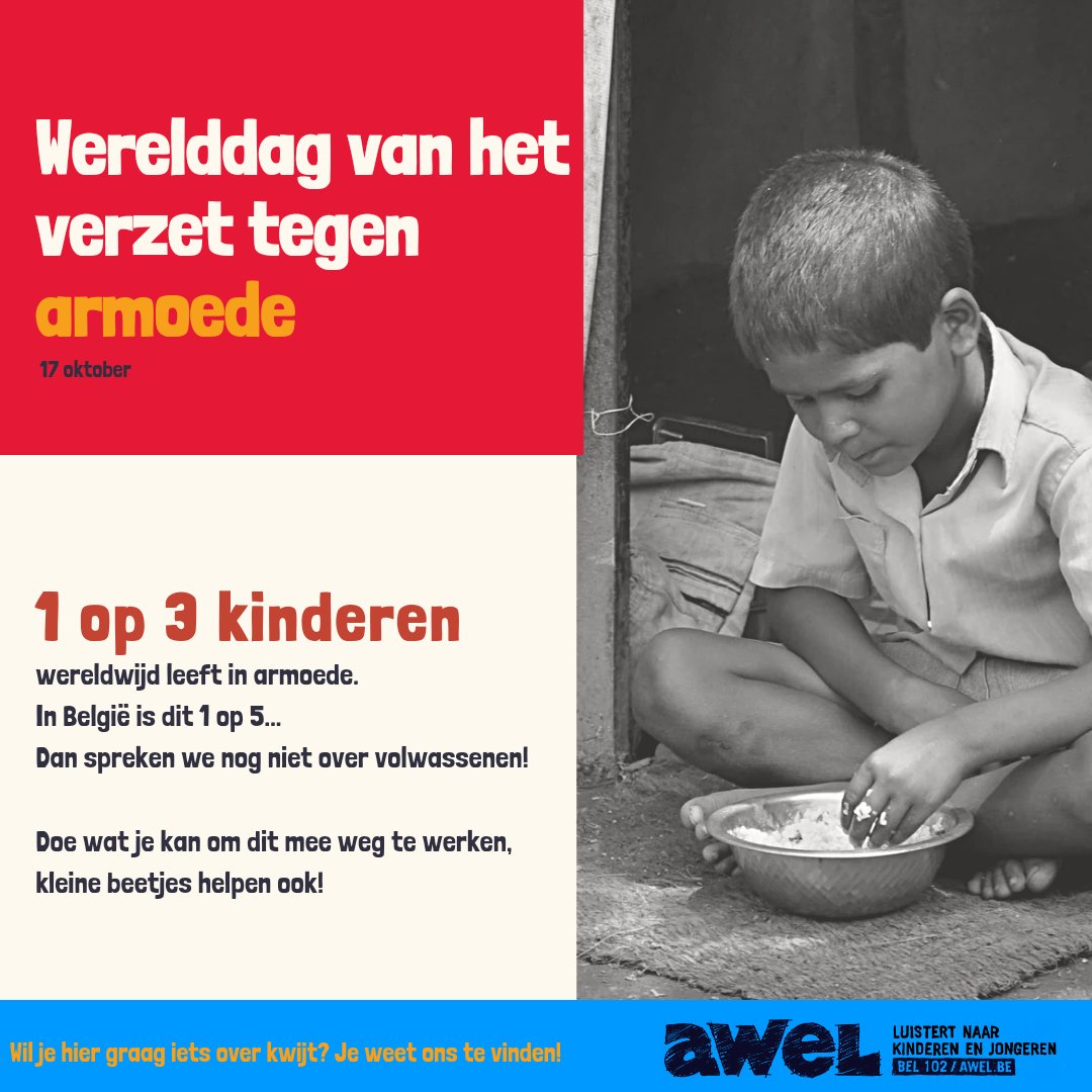 Samen tegen armoede! 💪

Meer info op netwerktegenarmoede.be/nl/17-oktober
