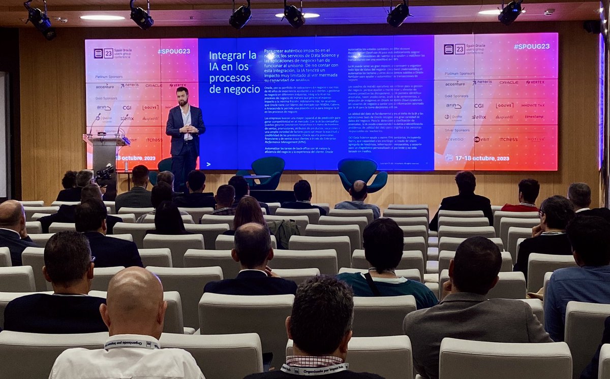 SPOUG_es's tweet image. “Antes teníamos el potencial de generar previsiones; ahora tenemos el potencial de transformar la industria”. Juan Salas, Accenture Oracle Sales Lead para España, Portugal e Israel en #SPOUG23 

#GenAI #DataAI #Oracle