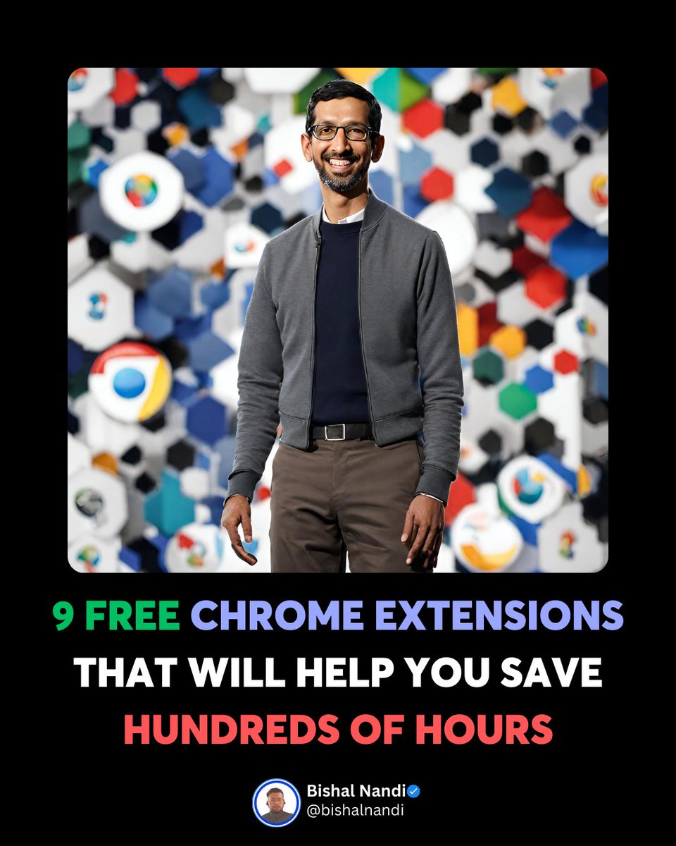 LearnWithBishal's tweet image. Discover 9 Incredible FREE Chrome Extensions that will Save You 100s of Hours.

Don&apos;t miss out on this opportunity to turbocharge your productivity.

Give them a try and let me know which one is your favourite! 🔥

🧵 (Thread)