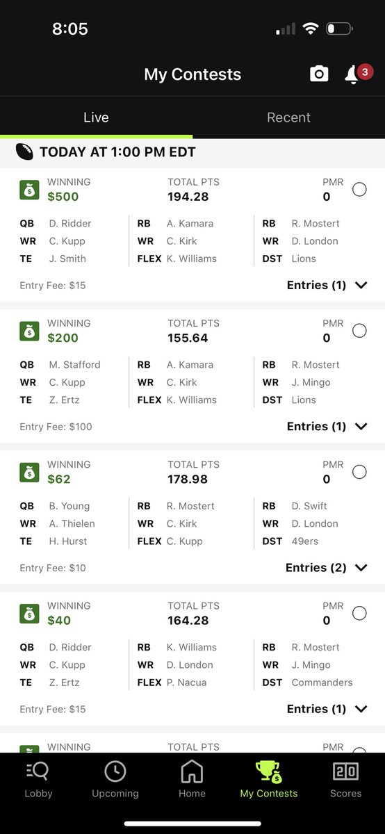 JGLspeaks's tweet photo. Been on a hot streak recently. Shout out to @oneweekseason, @stokastic, and @ShipItNation for all the great content on game theory, podcasts and shows, and great communities! #draftkings https://t.co/KurVHtkgoA