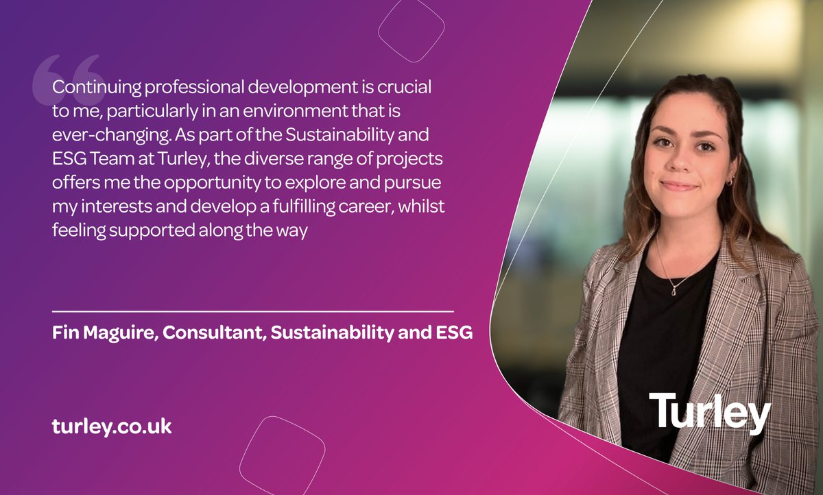 Don't miss out on the opportunity to kickstart your career in Planning, Sustainability and ESG, EIA, Economics or Strategic Communications! Our 2024 Graduate Programme applications are closing on 23rd October, so apply now at turleygraduates.co.uk.