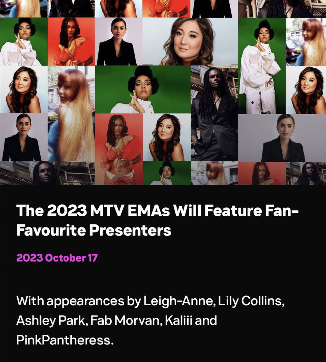 mixermanagement's tweet image. Leigh-Anne has been confirmed as a presenter at this years #MTVEMA next month! 👏👏 Could a surprise performance be on the cards? 👀

#LeighAnne #MTVEMA2023
