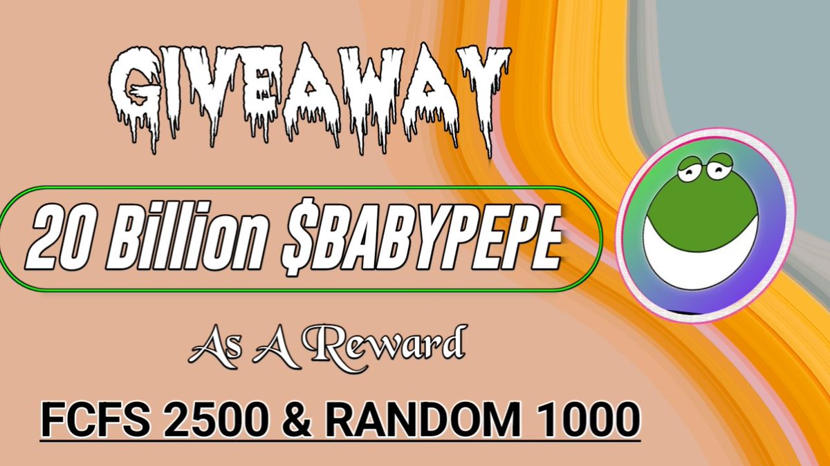 20,000,000,000 $BABYPEPE Token Airdrop 🎉🎉

🏅Top 1-10 
First 2500 &amp; 1000 Random Winner🏆

To Enter ⤵️
✅ Follow <a href="/VirtualLand_/">Virtual Land || Metaverse ❤️‍🔥</a> &amp; <a href="/babypepec/">Baby Pepe</a>
✅ Like Rt/Tag 3 Frnds
✅ Complete all task  👉 gleam.io/jB4sn/babypepe…

#bigairdrop #Giveaway  #Tokengiveway #airdrops  #FCFS
