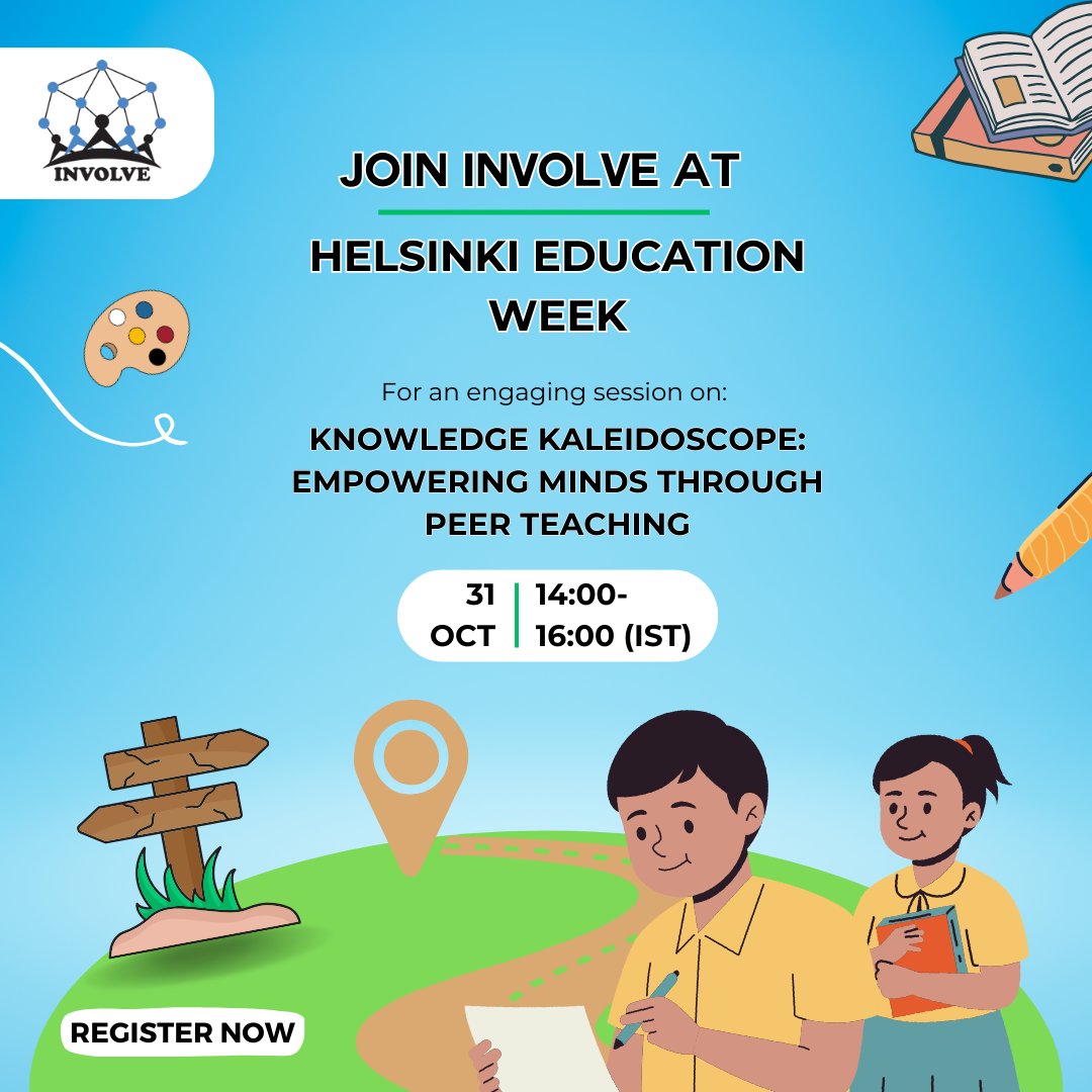 involveedu's tweet photo. Exciting news! 
Join Involve at #HelsinkiEducationWeek to witness the power of student agency and peer teaching. Our engaging session will see our students take center stage as they showcase their abilities as learners and educators.  
https://t.co/etr6Et4IQL 
#Iaminvolved https://t.co/dJdjWzduZR