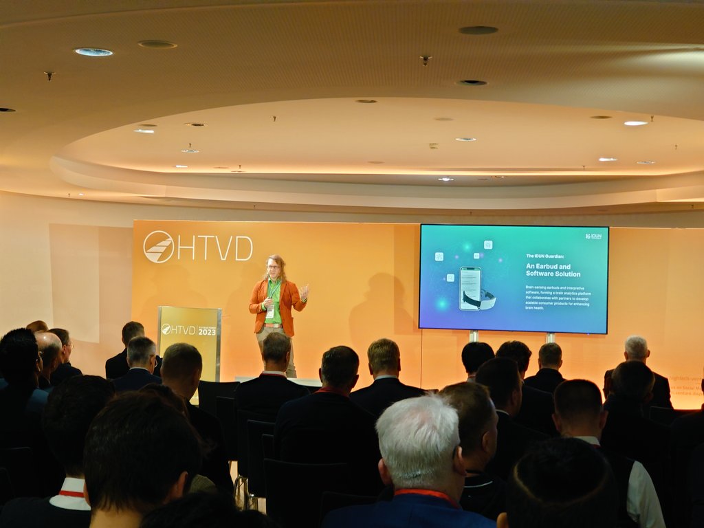 Jernej's tweet photo. On stage @IDUNTech at #htvd23 #htvd this morning 👏 https://t.co/vUCAWRpz0S