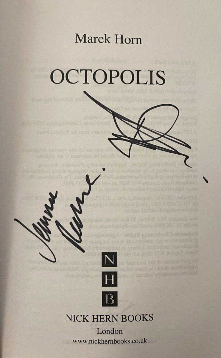 katesosgood's tweet photo. our second time seeing octopolis and we fell even more in love with it. @jemma_redgrave and @ewan__miller are absolutely phenomenal together on stage. definitely a must see before it’s run ends, it’s truly one of a kind. 🐙🤍 #HTOctopolis https://t.co/oXfFzNCXUC