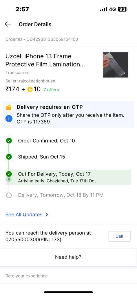 sauravad3's tweet photo. Experienced a troubling situation with @Flipkart @flipkartsupport   Ordered a protective frame but received an empty box. Shared OTP with the delivery person, but the app still shows 'out for delivery.' Hoping for a swift resolution! https://t.co/u2cKYBtwWj