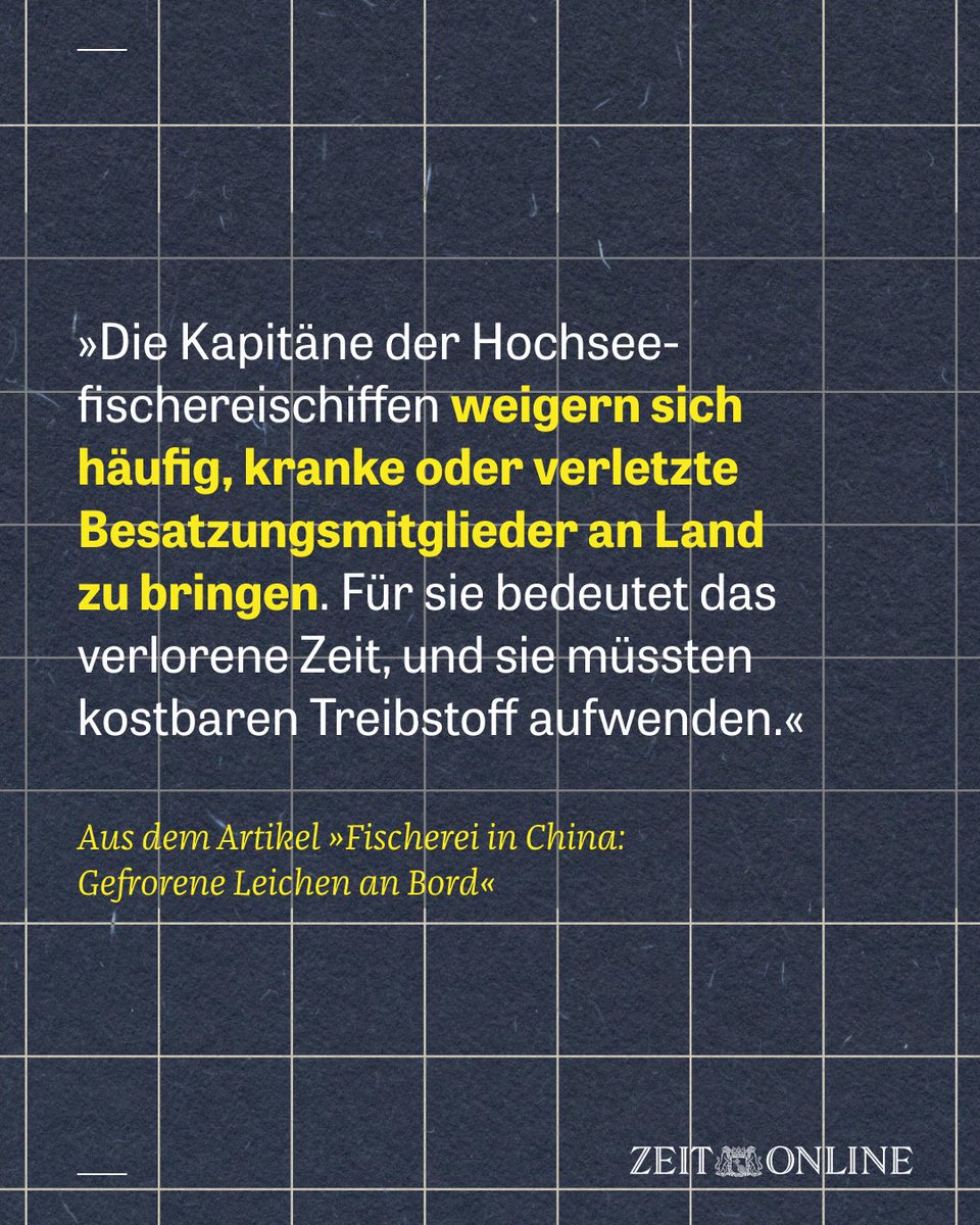 zeitonline's tweet image. #Beriberi ist zurück: In der chinesischen Fangflotte breitet sich eine alte Seefahrergeißel wieder aus. Junge Crewmitglieder auf den Schiffen werden vernachlässigt und gequält – bis in den Tod. Ein Investigativreport des Outlaw Ocean Project: trib.al/5NQKazU #China #toop