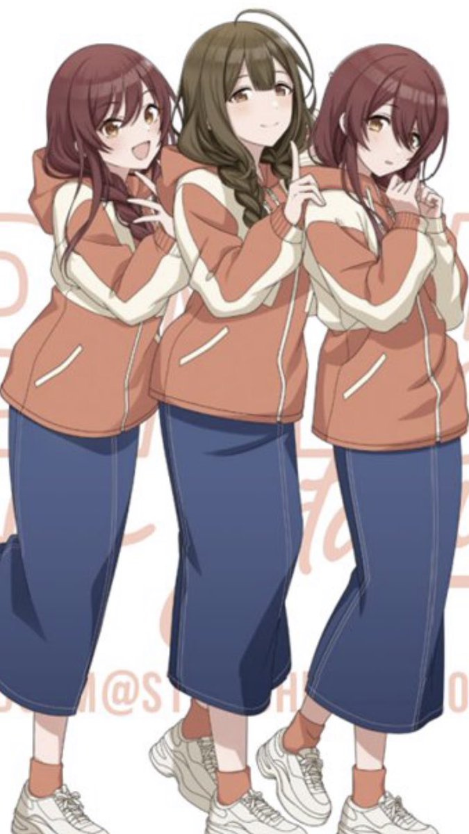 kuwayama chiyuki ,osaki amana ,osaki tenka multiple girls 3girls sisters siblings twins braid long skirt  illustration images