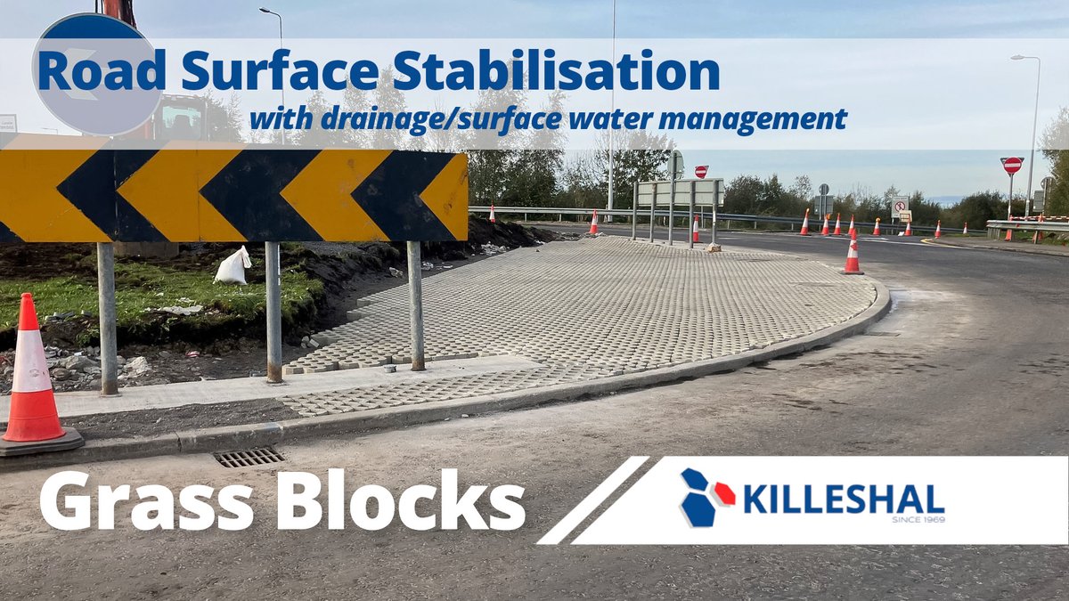 Killeshal's tweet image. Grass blocks road stabilisation from Killeshal is the ideal solution to enable passage of long vehicles through roundabouts, retaining good drainage and allowing grass regrowth for a nicer aesthetic. Contact sales@killeshal.com or
see more at killeshal.com/grass-blocks-s… 
#grassblocks