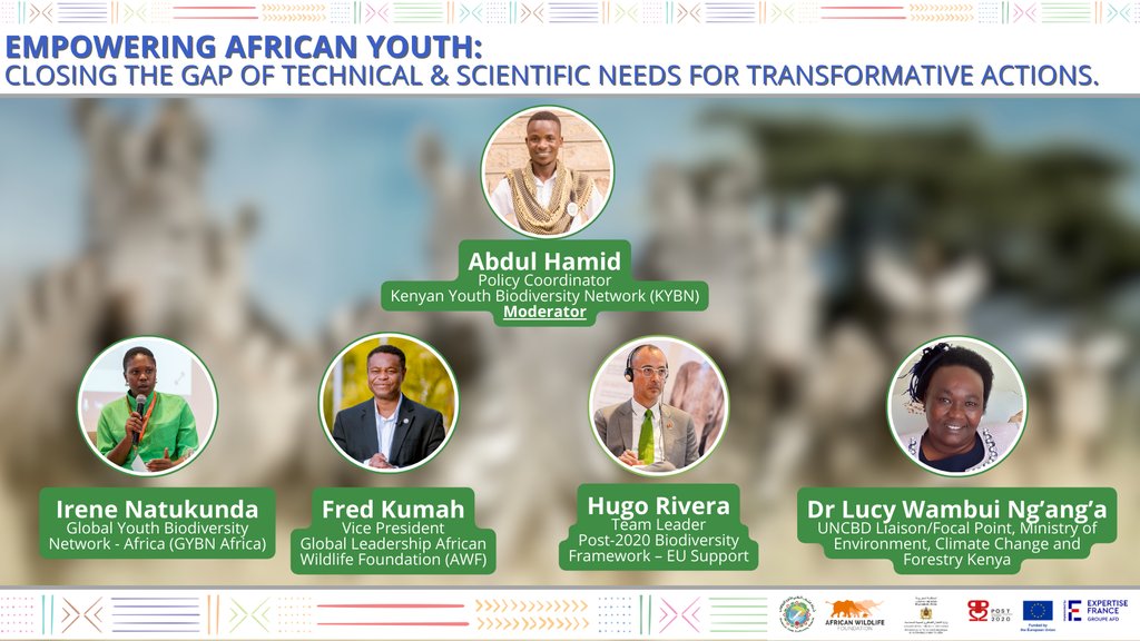 Honored to be speaking at #SBSTTA25 on a topic that is very close to my heart and drives my day-to-day engagement with young #AfricanVoices. This evening, we will discuss bridging the scientific and technical gap to achieve transformative action!