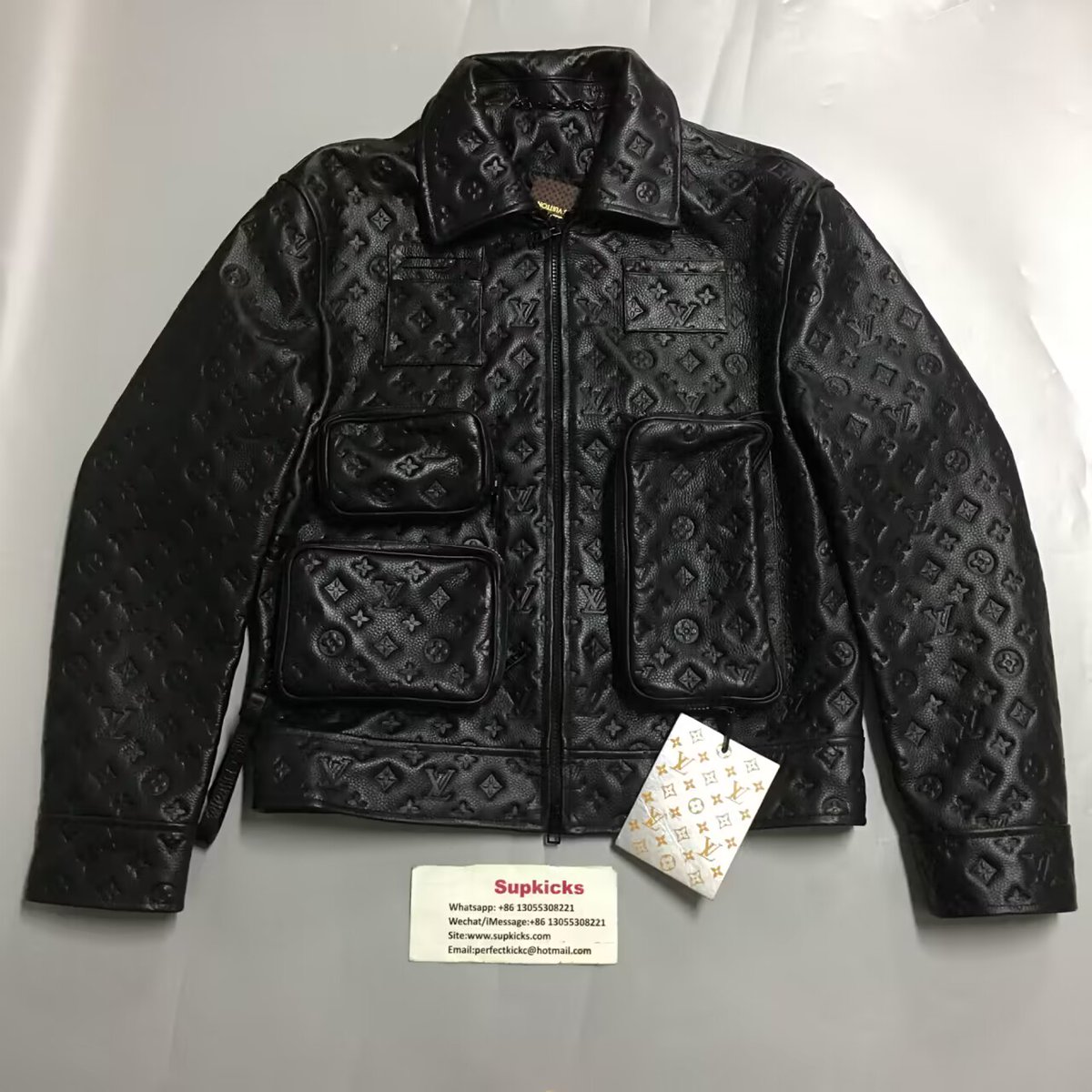 vuitton monogram embossed utility jacket