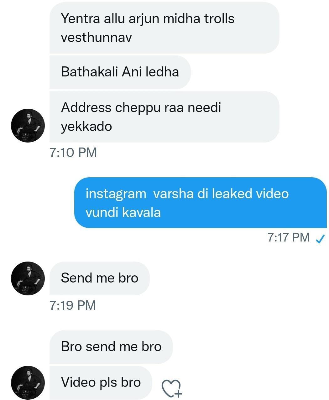 Nikhil Prabhas ™ on X: Varsha video leak anaganey idhe gurtochindhi  t.coD9azCXIqSH  X