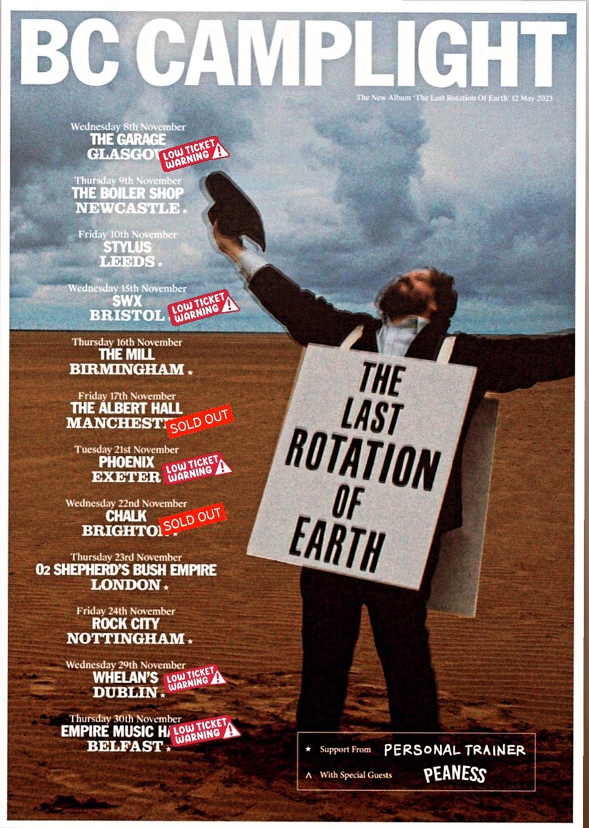 bccamplight's tweet image. Help needed. Bit of a hiccup and we're without sound engineer for the upcoming Nov UK tour.

If you are experienced, awesome,  preferably based in the north, and have worked in big venues please email BCCAMPLIGHT@GMAIL.COM asap.

Tour dates in poster. Btw folks tix almost gone