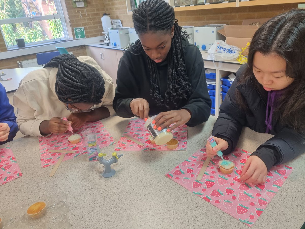 QueenswoodSTEM's tweet photo. Year 12 biologists  @QueenswoodSch were not "phased" making mitosis cupcakes today. #creativecells #biologyweek #alevelbiology https://t.co/JzbxfsRQ9q