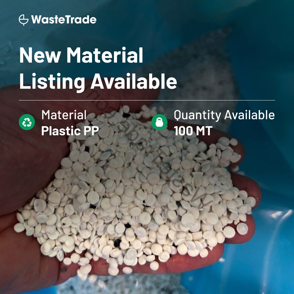 There is 100Mt of PP available on the WasteTrade marketplace.

Head to WasteTrade to create your free account.

Web: shorturl.at/fpqY8

#waste #recycling #wastemanagement #circulareconomy #plasticrecycling #PP #recycledpellet