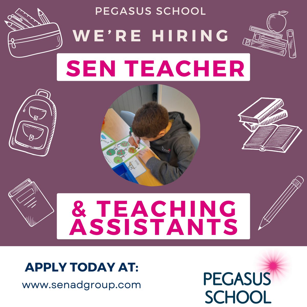 Would you like to take on a new role that will give you a true sense of job satisfaction every day?
Due to growing pupil numbers we have vacancies for an SEN Teacher and Teaching Assistants at Pegasus School in Derbyshire.
Read more and apply at:
senadgroup.com/careers-at-sen…