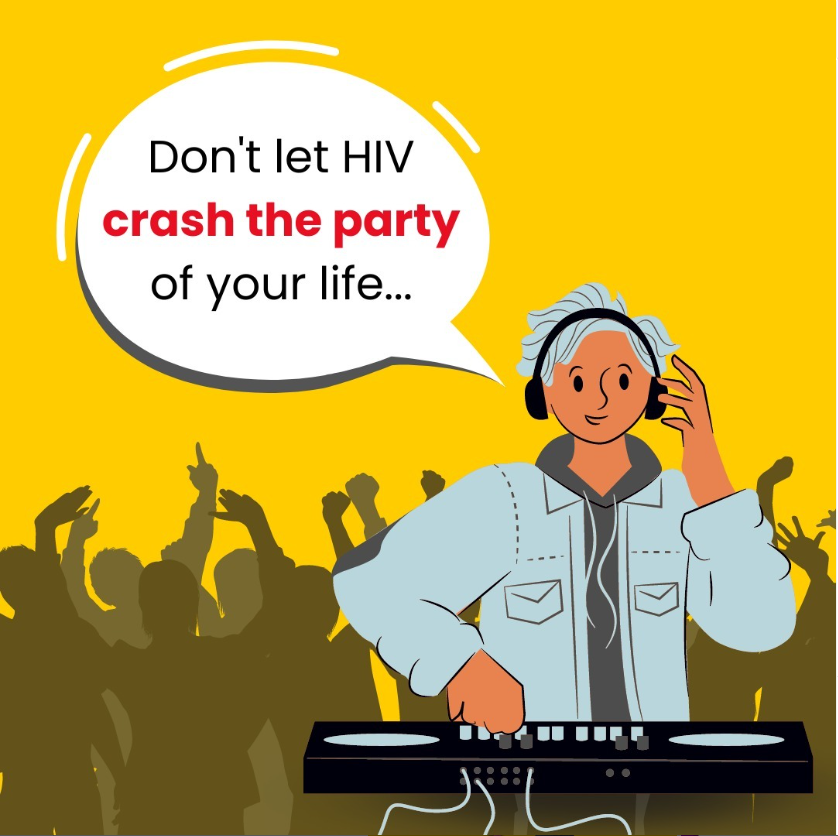 TGSACS1's tweet photo. Don’t let HIV crash the party of your life.
#KnowAIDS #Knowledgeisbliss #AIDS #Awareness #UseCondom #Condom https://t.co/WFh86QxCIn