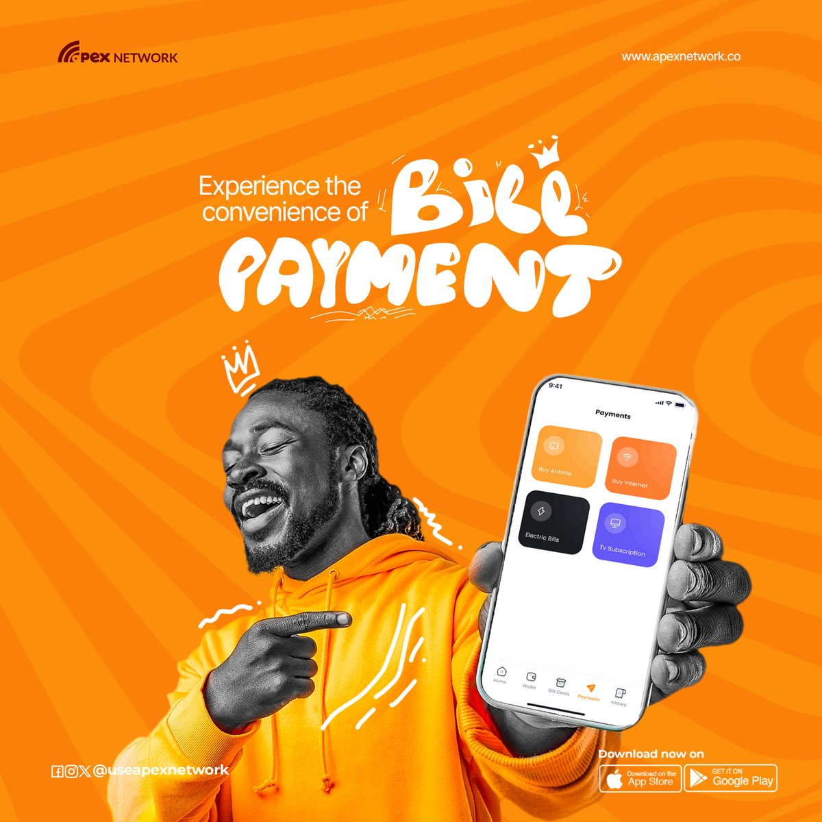 useapexnetwork's tweet photo. Managing bills and payments can be a hassle.
That's why we're excited!๐
V3 is the ideal bill payment solution to make your life easier.
Say goodbye to stress and hello to streamlined payments that fit your busy lifestyle.
#useapexnetwork #billpayment #Blockchaing #investment