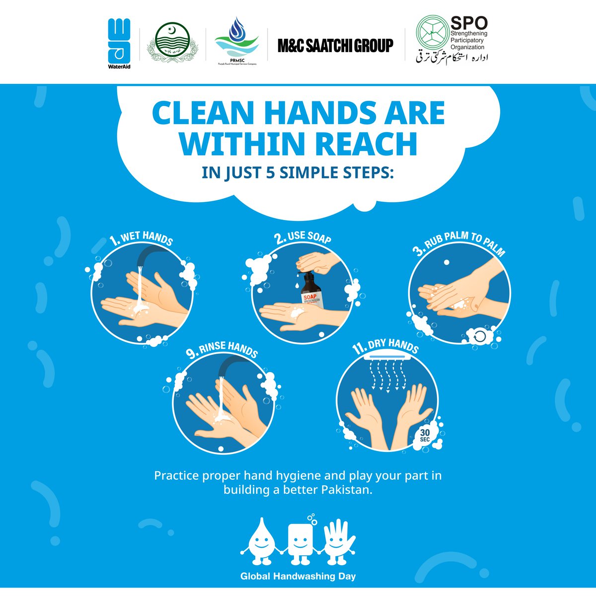 PRMSC_Official's tweet image. Global Handwashing Day annually celebrated on October 15th, serves as vital reminder of significance of washing our hands with soap. This simple yet effective practice plays a crucial role in preventing diseases and saving lives.  
#prswssp #PRMSC #lgcd #WorldBank #BCCD #wash