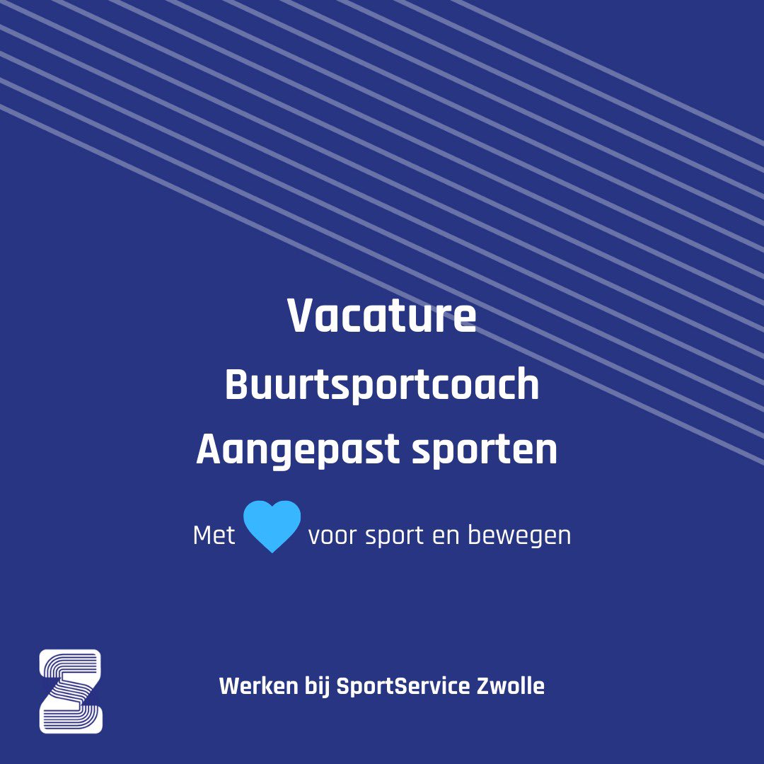 Een betekenisvolle functie waarin je écht het verschil kan maken om meer mensen met een beperking te laten sporten😃🎽. Dat doe je als Buurtsportcoach aangepast sporten in (regio) Zwolle! 

Check de vacature -> sportservicezwolle.nl/vacatures/buur…