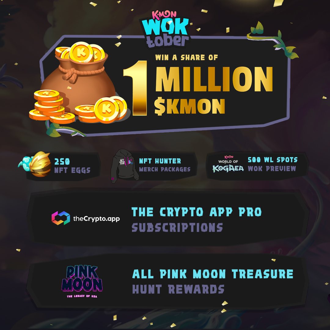 KryptomonTeam's tweet image. Forging more than a strong partnership, our collaboration with @TheCryptoApp also brings eggciting prizes just for you! 💜

Join the #WOKtober celebration now:
zealy.io/c/kmon/questbo…
