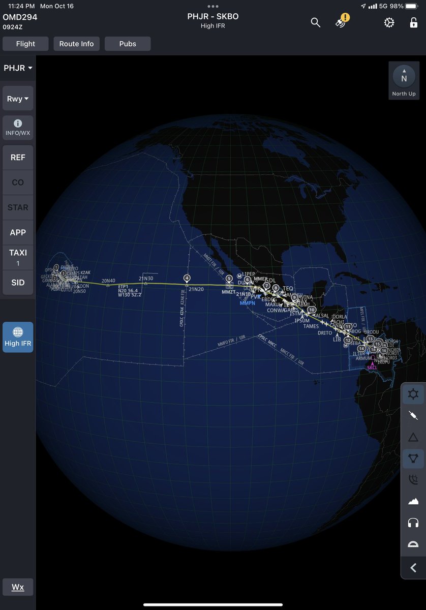 SteveNomadic's tweet photo. A real “fly-by-night” operation we are here at @Nomadic_OMD.
JRF-BOG clocking in at 10:51 tonight with a random-route South of the tracks. #OMD294 #AvGeek @Gargamle2 @pm_roa https://t.co/a0cu3FNFWm