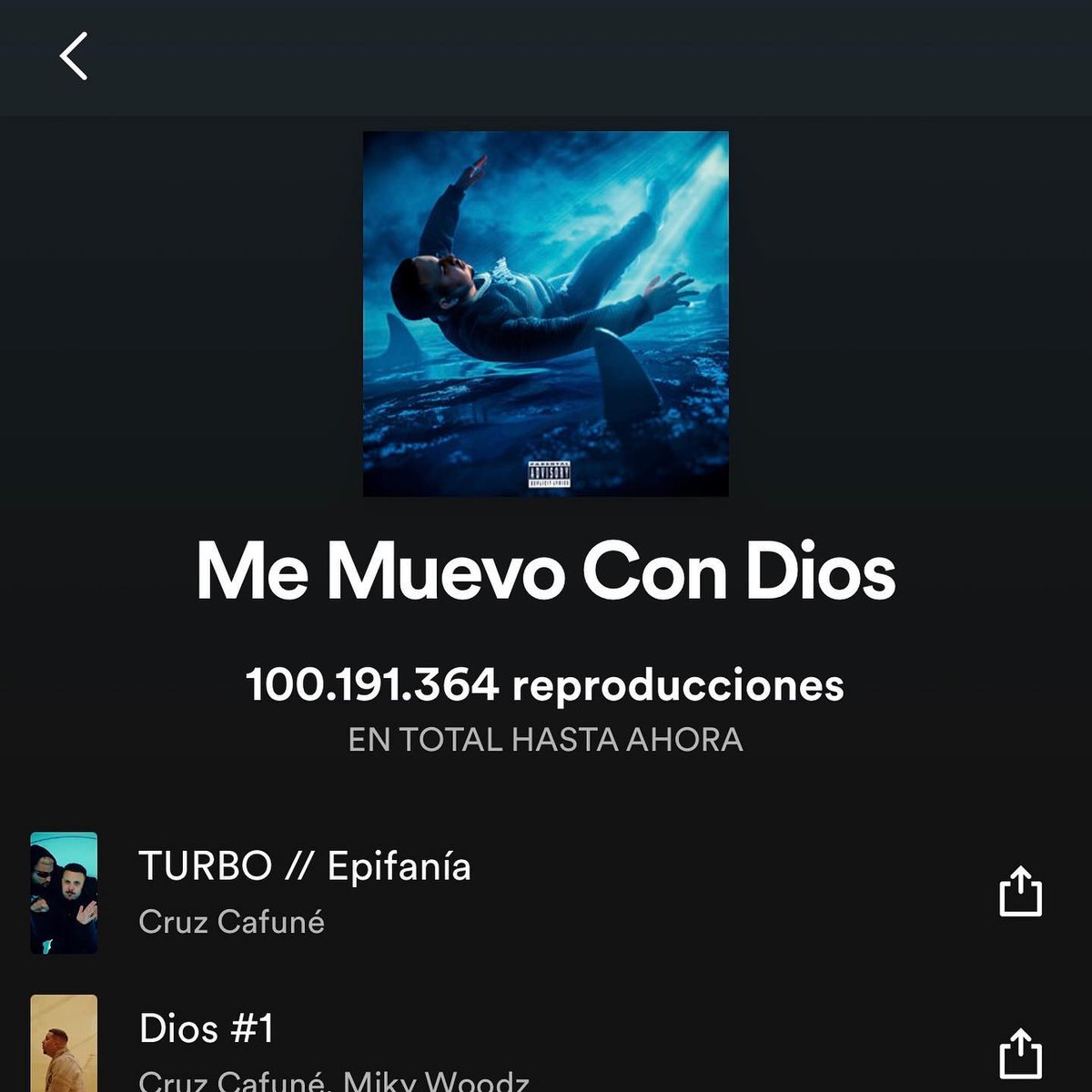 Fleek_Mag's tweet photo. ME MUEVO CON DIOS supera los 1️⃣0️⃣0️⃣ MILLONES DE STREAMS en Spotify

🦈 @CruzCafune https://t.co/KkXgT5zHxH