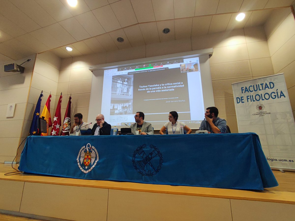 AsiaCongreso's tweet photo. Hoy empezamos panel del Congreso con Marta Cardona (UAB) hablando sobre lo Kawaii, Jorge Rodríguez (USAL) sobre el Otaku, Guillermo Hernández (USAL) sobre la saga Persona y Jordi Serrano (UGR) sobre Tsutsui Yasutaka. #usal #ucm #ugr #uab #gtea https://t.co/5BAXTDZ6B8