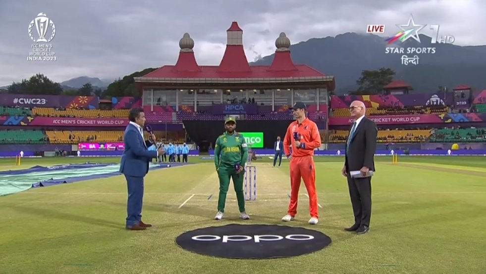 cricvicofficial's tweet photo. Match: Match 15 https://t.co/9bGyIES8x8 match delayed due to rain
Venue: Himachal Pradesh Cricket Association Stadium, Dharamsala
South Africa Won the toss and elected to bowl first.
#savnet
#netvsa
#netherlands
#southafrican
#cwc2023
#cricketworldcup
#Cricket https://t.co/JD6SOHACDN