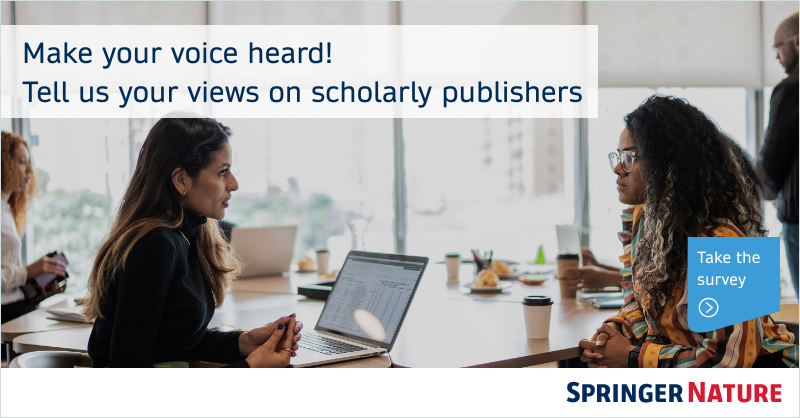 📢 Share your views on scholarly publishers! Tell us what you think of Springer Nature and others in this survey. Your insights matter! Take the 10-minute survey and win a $250 gift card for charity. Let's improve scholarly publishing! 📚 #SurveyTime bit.ly/402xnpI