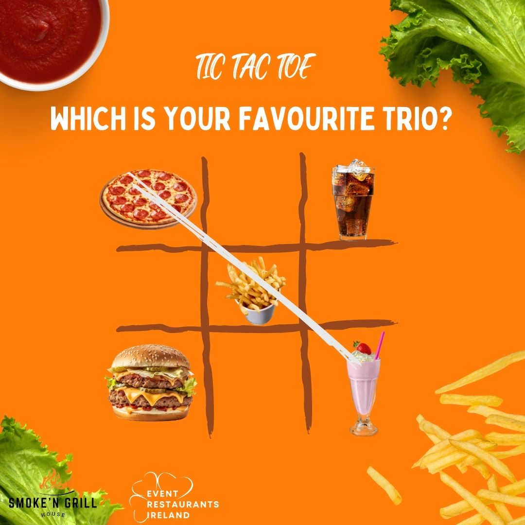 EventRestaurant's tweet photo. If you had to choose, which trio would you go for first? Tell us in the comments: A classic juicy burger with fries and coke or a mouthwatering serving of pizza, fries and a milkshake.

It's a flavour showdown, and you're the judge! 🤔👇

#Burgers #Pizza  #bbq #tictacktoe https://t.co/MkOoFWGZCS