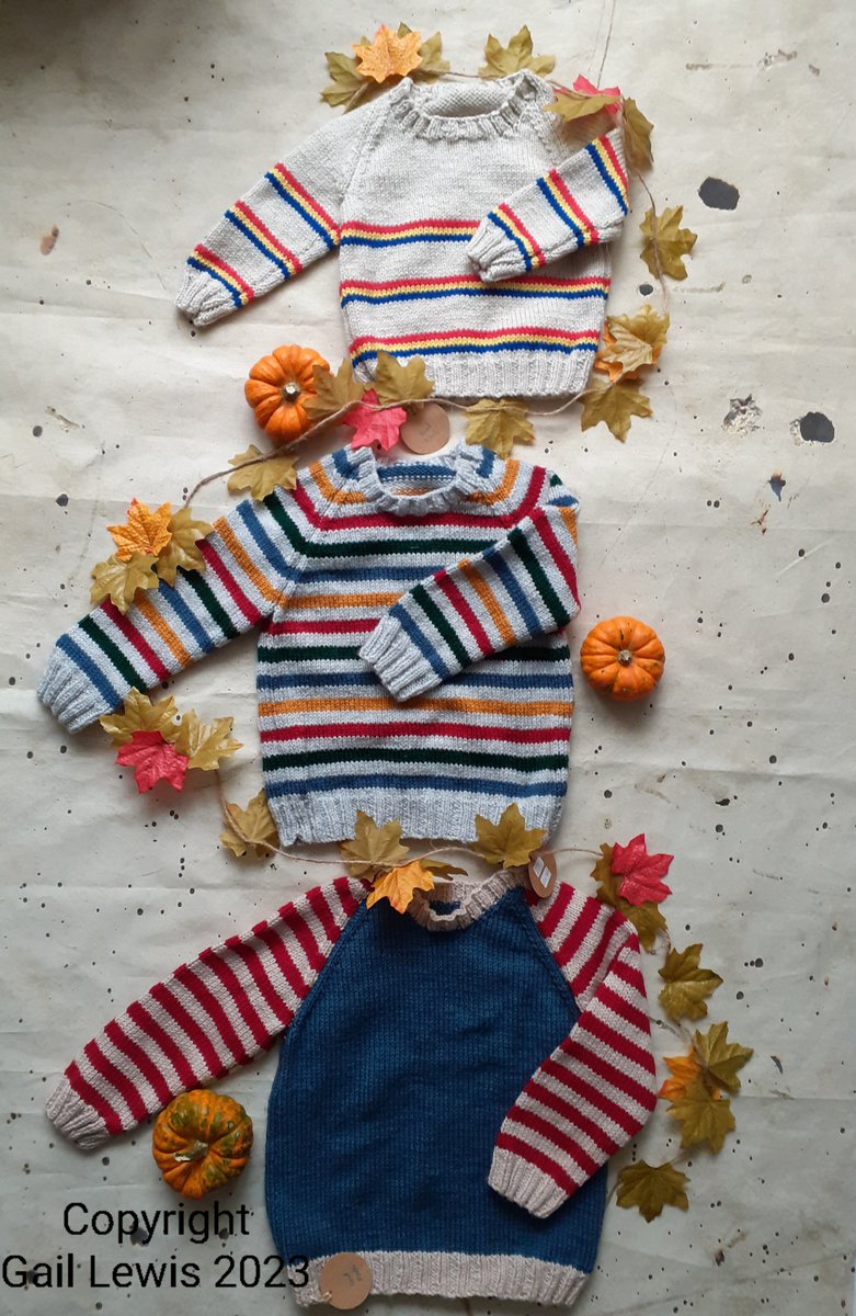 Good Morning #elevenseshour How 
cute are these kids' jumpers? Hand knitted and machine washable, they're perfect for nippy Autumn days. Find them at liliwenfachknits.co.uk #Ad #childrensknitwear