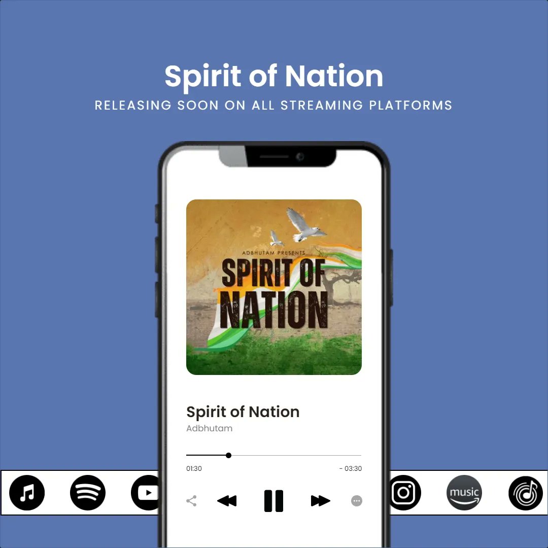 AdbhutamMusic's tweet photo. Say goodbye to annoying YouTube ads and say hello to the captivating sounds of Adbhutam! 🎶🌟 Our latest song "Spirit of Nation" will be available on all streaming platforms! 🎸✨

 #AdbhutamMusic #RagaRockFusion #SpiritOfNation #NewReleaseNowPlaying #StreamingParty #Adbhutam https://t.co/vWqanJ7jce