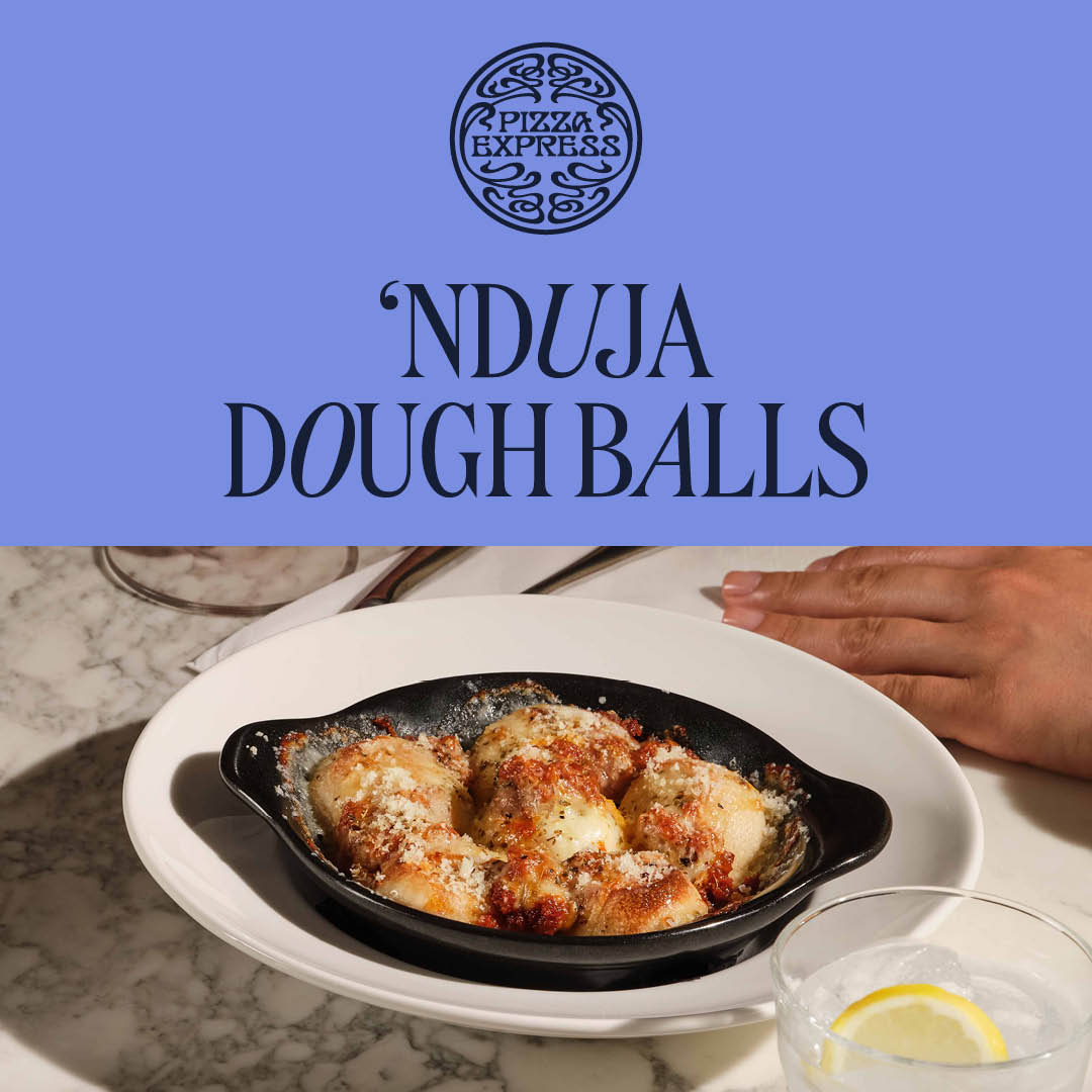 hq_watford's tweet image. Indulge in the flavours of fall with @PizzaExpress' new Autumn menu! 🍕🍂 
Try the Pollo Fiesta, 'Nduja Dough Balls, Melanzane, and end on a sweet note with Pizza Dolce - an enchanting dessert pizza. It's a magical Autumn treat 🍦🍰 

#AtriaWatford #PizzaExpress #AutumnMenu