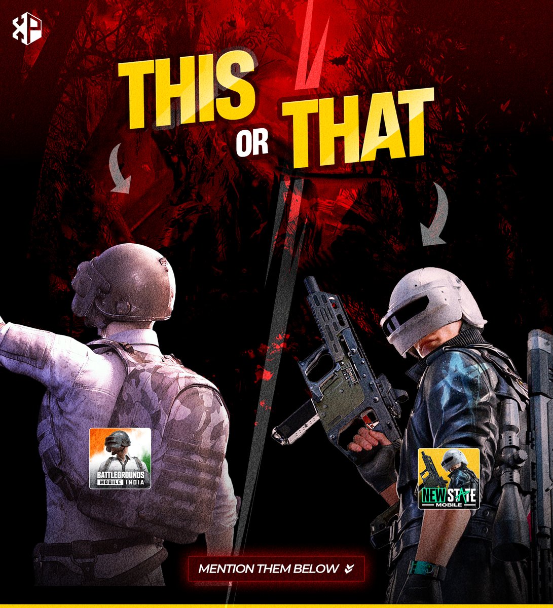 WargXp's tweet photo. BGMI or New State ❓❓

#wargxp #esports #gaming #news #memes #game #gamers #videogames #facts #bgmi #pubgmobile #pubg #bgmindia #newstate #newstatemobile https://t.co/Pio5603Cbc