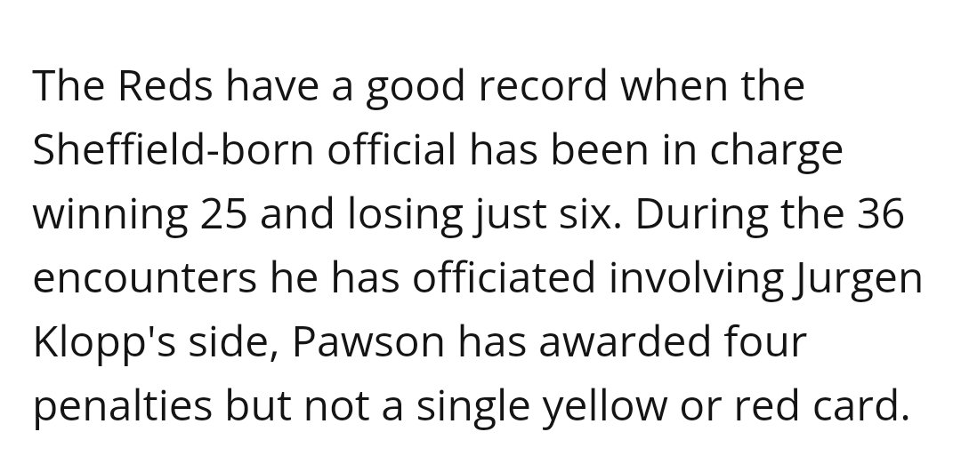 Hang on, Pawson has reffed 36 Liverpool games and never given them a single card??? That can't be right!?