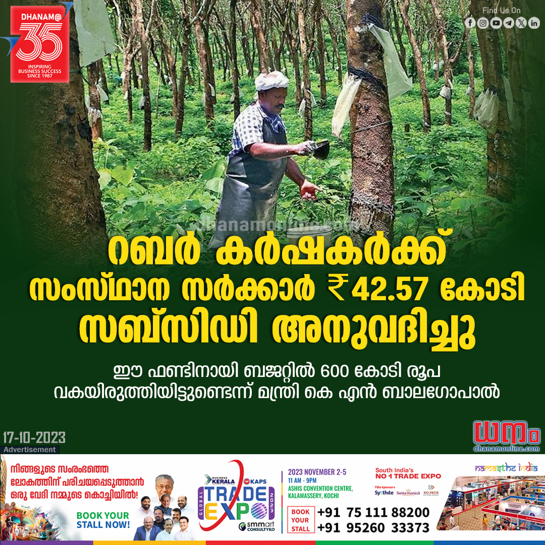 dhanamonline's tweet image. ഒരു ലക്ഷത്തിലധികം റബര്‍ കര്‍ഷകരുടെ ദുരിതം അവഗണിച്ചെന്ന പ്രതിപക്ഷത്തിന്റെയും സഭയുടെയും...
Read full story: rb.gy/6a3d5

#RubberBoard #RubberSubsidy #KeralaGovernment #RubberFarmersSubsidy #FinanceMinister #KNBalagopal