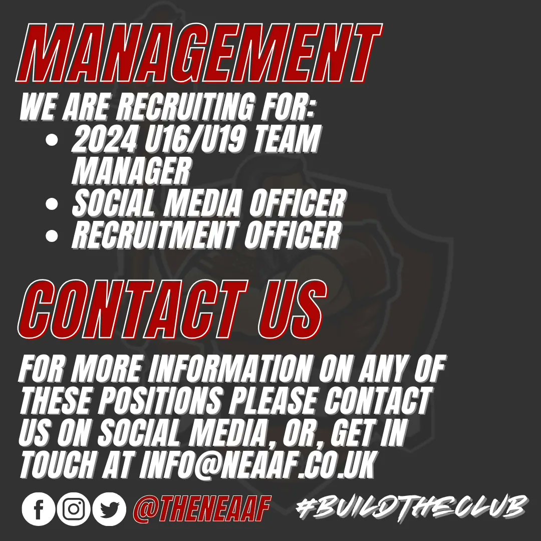 theneaaf's tweet photo. It's time to move our focus to 2024.
We are recruiting players, coaches and management to the Giants to help us grow and compete for next season.
Want to know more? Get in touch!
Winter recruitment sessions coming soon 👀
#NorthEastAcademy
#NEAAF
#NorthEastGiants #Britball https://t.co/hxCJlTe2KA