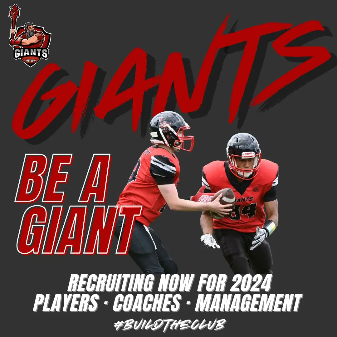 theneaaf's tweet photo. It's time to move our focus to 2024.
We are recruiting players, coaches and management to the Giants to help us grow and compete for next season.
Want to know more? Get in touch!
Winter recruitment sessions coming soon 👀
#NorthEastAcademy
#NEAAF
#NorthEastGiants #Britball https://t.co/hxCJlTe2KA