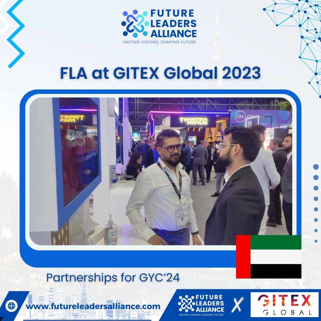 futureleaders90's tweet photo. FLA made waves at Gitex Global 2023, charting new territories in the realm of technology and sustainability. 

#GitexGlobal2023 #FLAatGitex #FutureTechLeaders #GitexGlobal
#TechInnovation
#FutureTech https://t.co/4GFhETrjPn