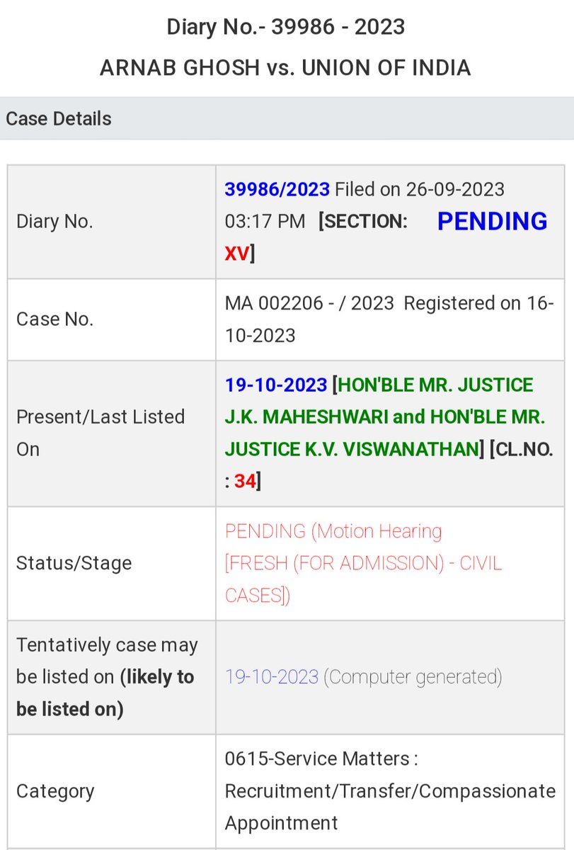 STET_QUALIFIED's tweet image. •#Modification अपील (MA )#वेस्ट बंगाल बीएड की तरफ से लगाई गई है।जजमेंट प्रोस्पेक्टिव लागू होगा या रेट्रोस्पेक्टिव यानी माननीय SC का जजमेंट 11 अगस्त से लागू होगा या पहले से!
•19 अक्टूबर की सुनवाई के बाद पता चलेगा कि जजमेंट कब से लागू होगा!!
•Arnab Ghosh Vs Union Of India
